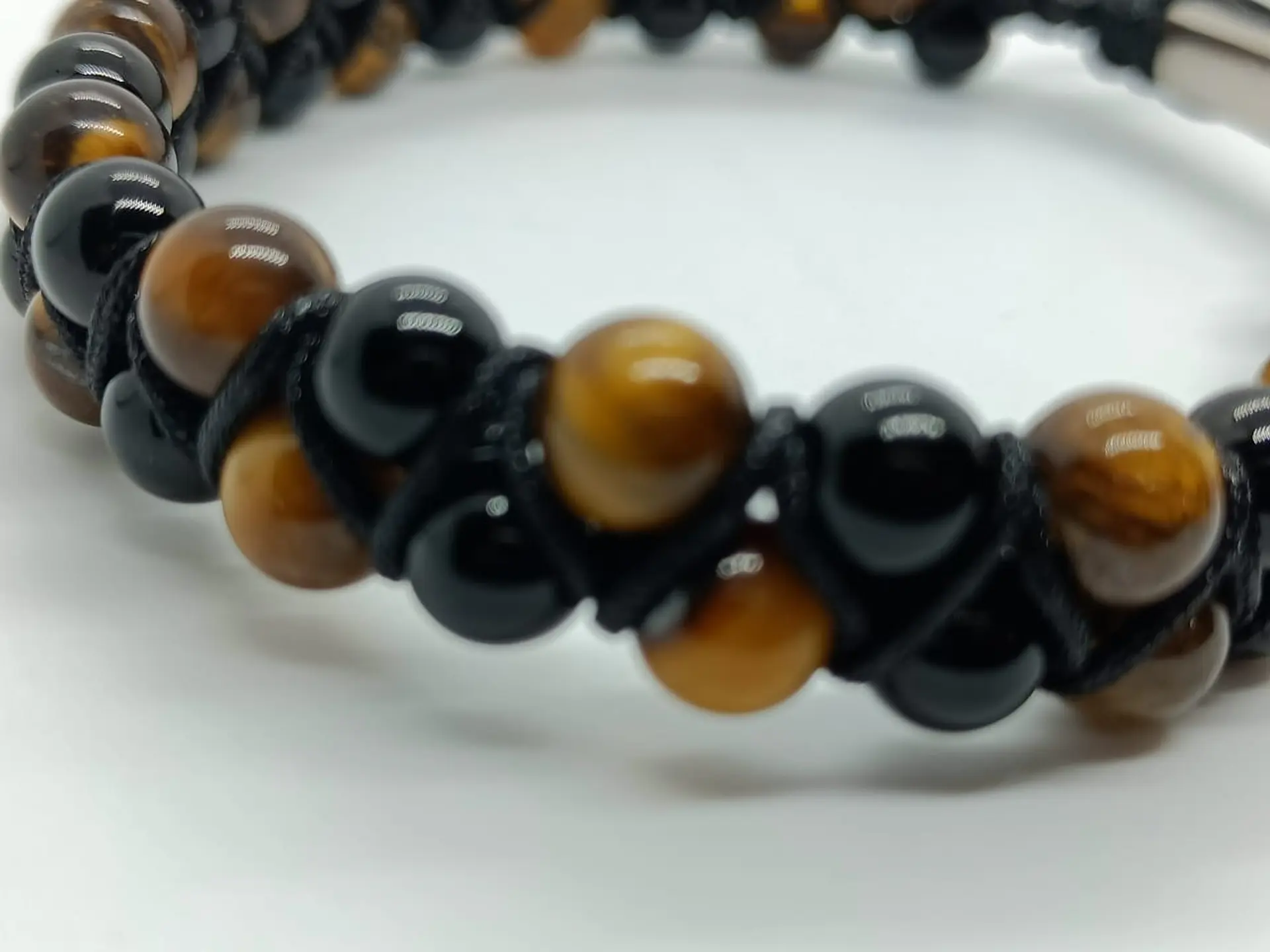 Pulsera Punk Brazalete Ajustable Ojo De Tigre Acero Chakras 3