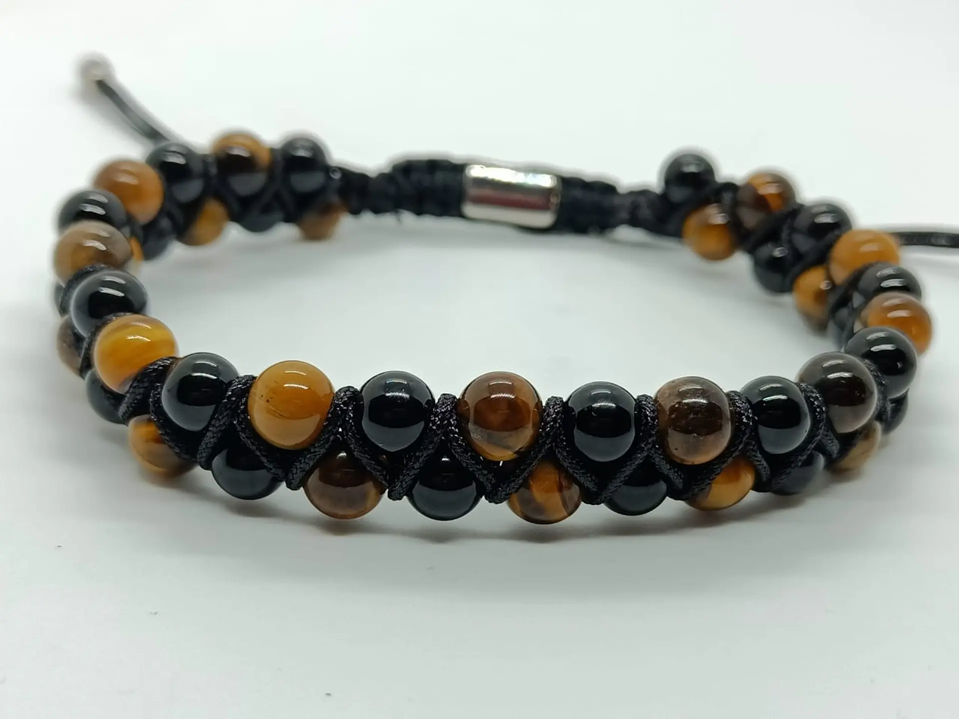 Pulsera Punk Brazalete Ajustable Ojo De Tigre Acero Chakras 4