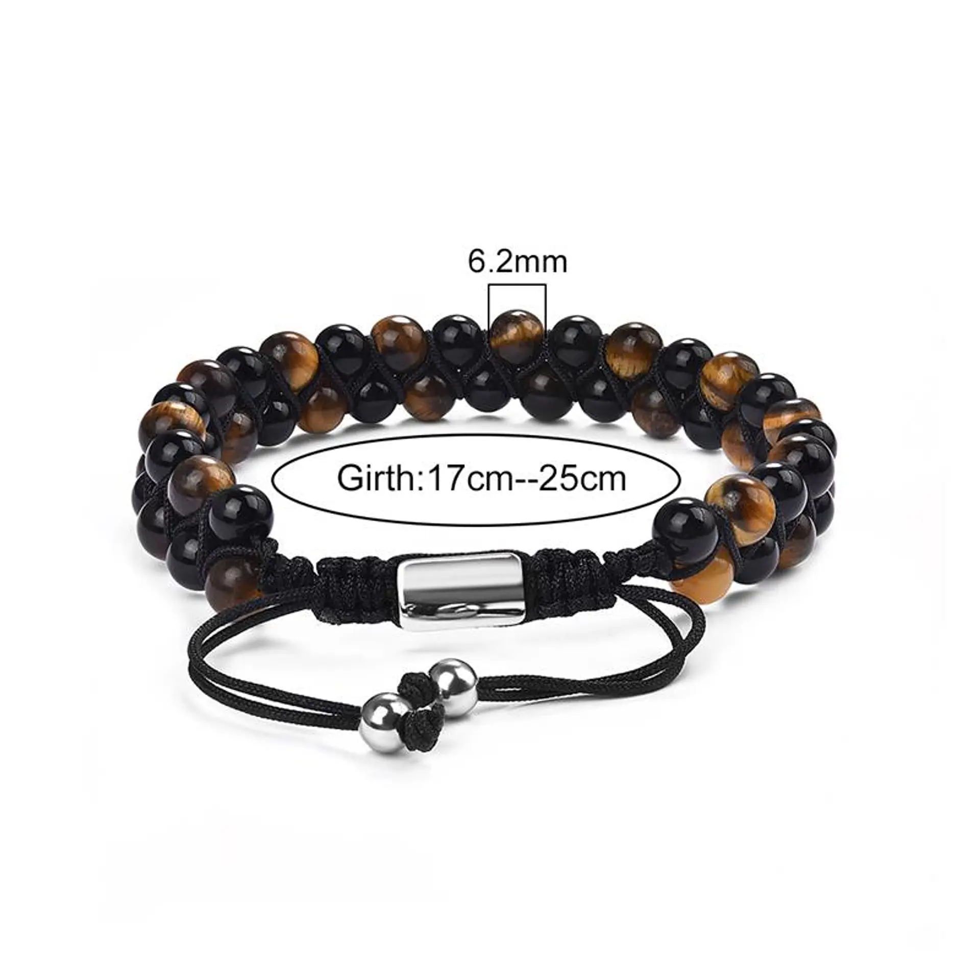 Pulsera Punk Brazalete Ajustable Ojo De Tigre Acero Chakras 5