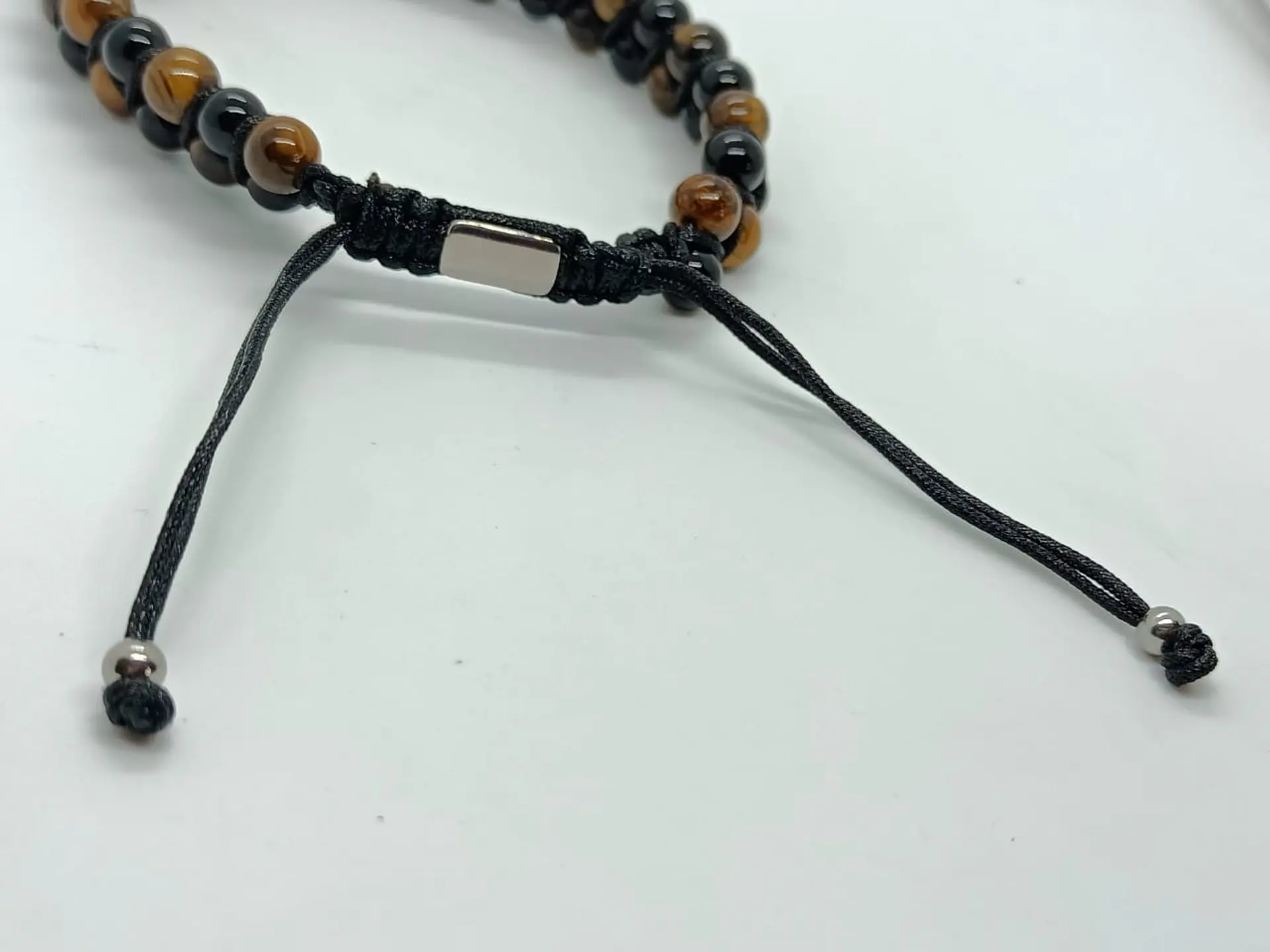 Pulsera Punk Brazalete Ajustable Ojo De Tigre Acero Chakras 6
