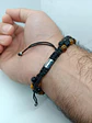 Pulsera Punk Brazalete Ajustable Ojo De Tigre Acero Chakras - Miniatura 2