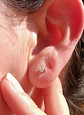 Aros Punto De Luz Plata Baño Oro rosa 18k 3mm Gema Moissanite  - Miniatura 4