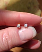 Aros Punto De Luz Plata Baño Oro rosa 18k 3mm Gema Moissanite  - Miniatura 3