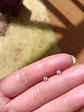 Aros Punto De Luz Plata Baño Oro rosa 18k 3mm Gema Moissanite  - Miniatura 7