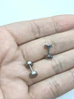 Aros Punk Acero Moda 6mm Juvenil Barbell Plateado o dorado. - Miniatura 3
