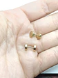 Aros Punk Acero Moda 6mm Juvenil Barbell Plateado o dorado. - Miniatura 6