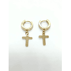 Aros Punk Largo Cruz Acero Negro Pendientes Hombre Mujer  13