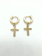 Aros Punk Largo Cruz Acero Negro Pendientes Hombre Mujer  - Miniatura 13
