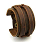 Brazalete Pulsera Hombre Mujer Cuero Marrón Y Negro punk rock - Miniatura 1