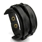Brazalete Pulsera Hombre Mujer Cuero Marrón Y Negro punk rock - Miniatura 2