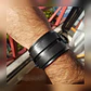 Brazalete Pulsera Hombre Mujer Cuero Marrón Y Negro punk rock - Miniatura 3