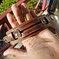 Brazalete Pulsera Hombre Mujer Cuero Marrón Y Negro punk rock - Miniatura 4