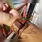 Brazalete Pulsera Hombre Mujer Cuero Marrón Y Negro punk rock - Miniatura 5