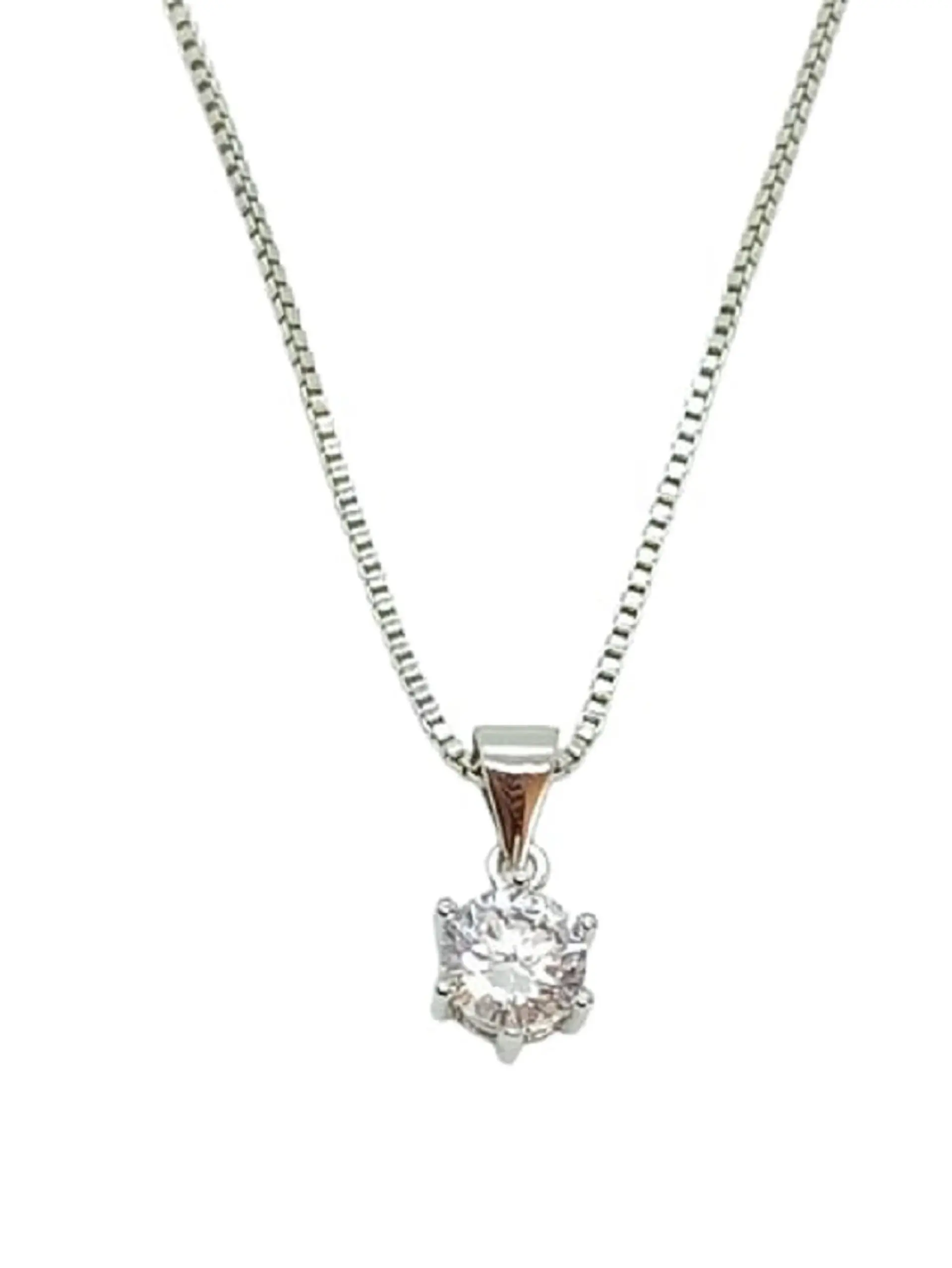Colgante Punto De Luz en Plata fina ley S925 Cadena Veneciana 1
