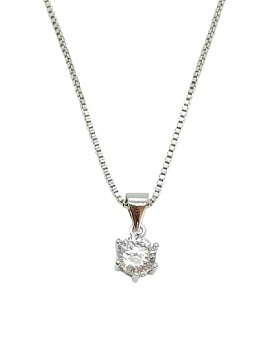 Colgante Punto De Luz en Plata fina ley S925 Cadena Veneciana 1