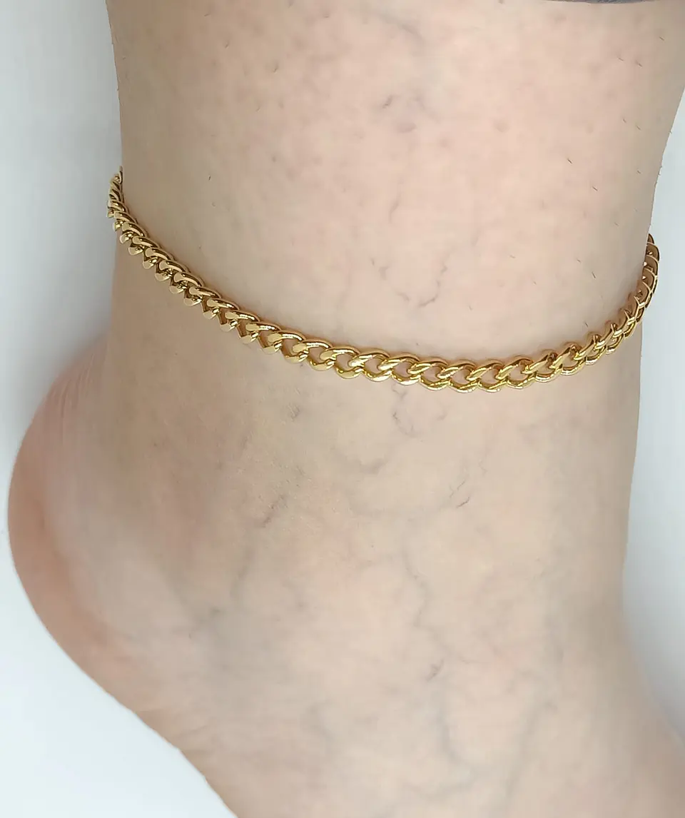 Tobilleras eslabones Pulseras Tobillo Ajustable Bohemia enchapada en oro 18k 2
