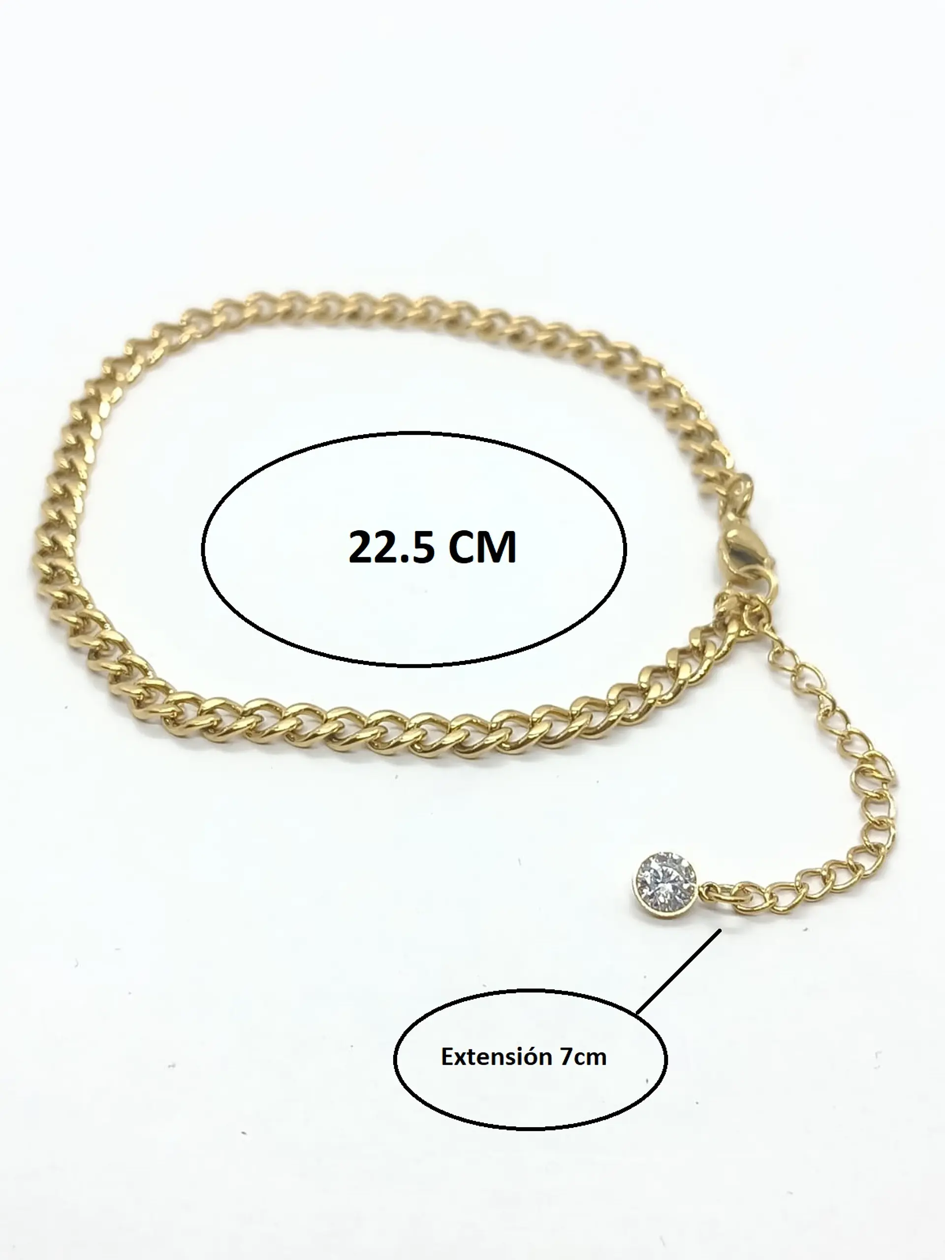Tobilleras eslabones Pulseras Tobillo Ajustable Bohemia enchapada en oro 18k 3