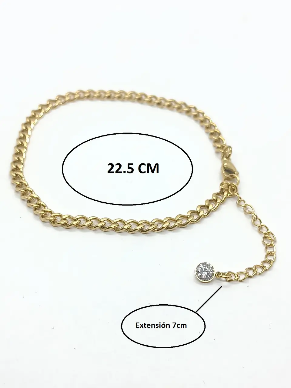 Tobilleras eslabones Pulseras Tobillo Ajustable Bohemia enchapada en oro 18k 3