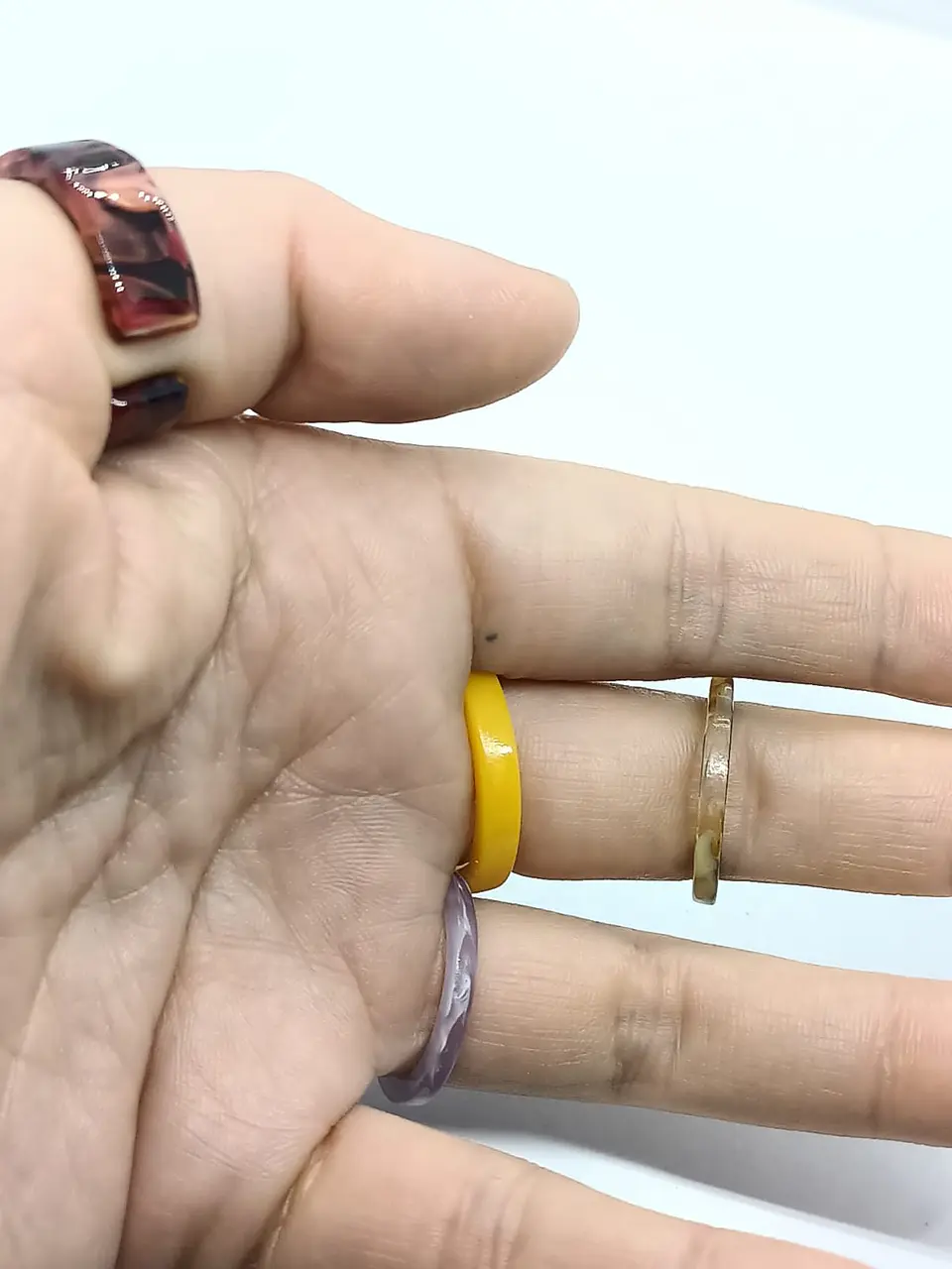 Set 10 Anillos Resina Colores Medidas Varias Juvenil Frescos  6