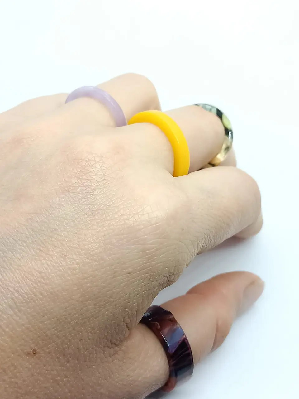 Set 10 Anillos Resina Colores Medidas Varias Juvenil Frescos  8