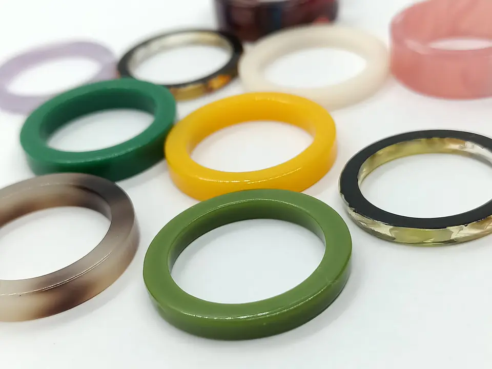 Set 10 Anillos Resina Colores Medidas Varias Juvenil Frescos  4