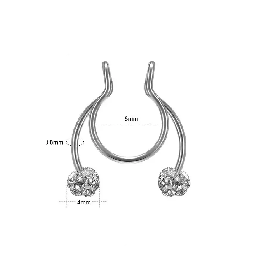 Piercing Zirconia Sin Hoyos Sin Perforación Tornasol Septum 5