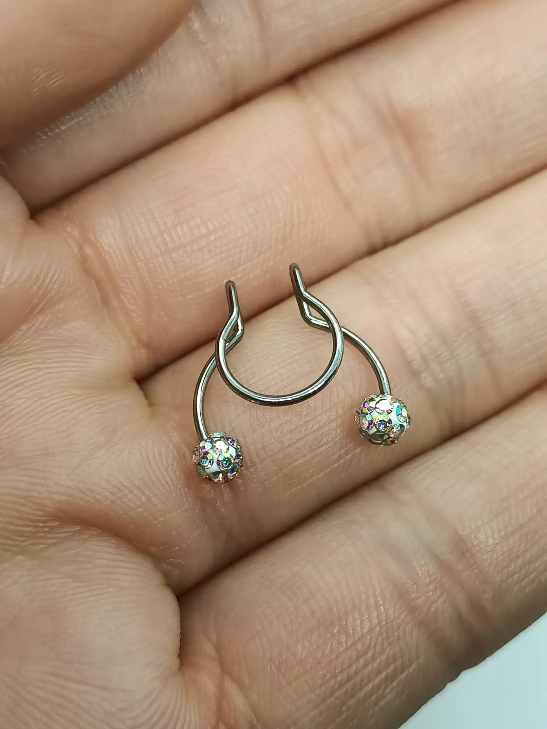Piercing Zirconia Sin Hoyos Sin Perforación Tornasol Septum 7