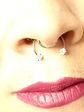 Piercing Zirconia Sin Hoyos Sin Perforación Tornasol Septum - Miniatura 12