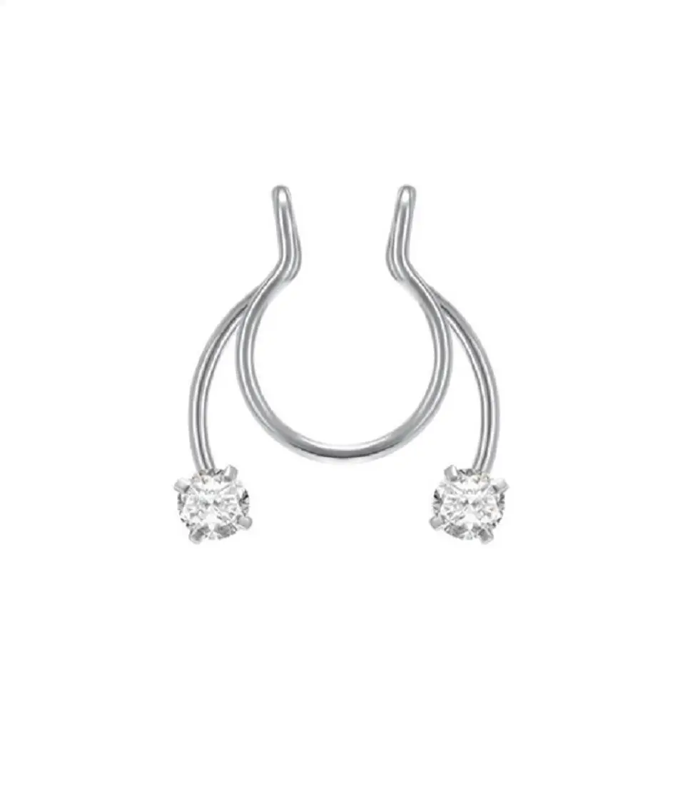 Piercing Zirconia Sin Hoyos Sin Perforación Tornasol Septum 15