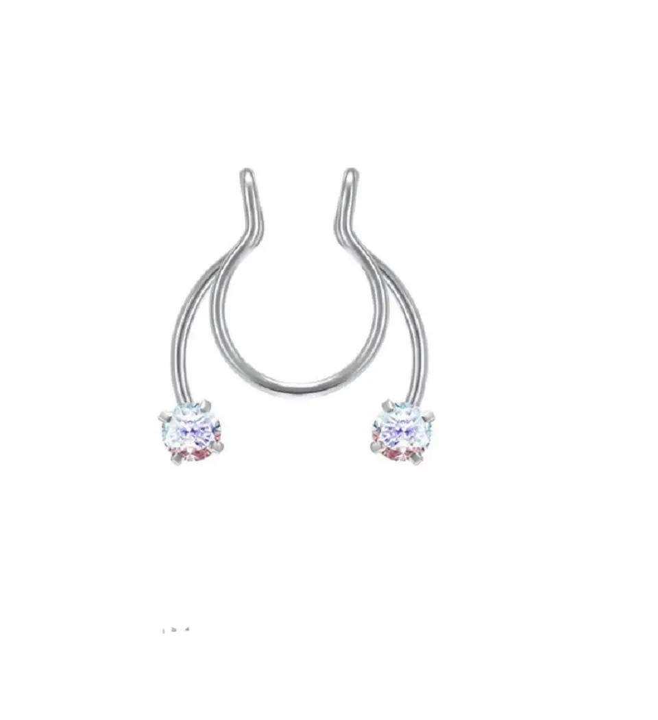 Piercing Zirconia Sin Hoyos Sin Perforación Tornasol Septum 1