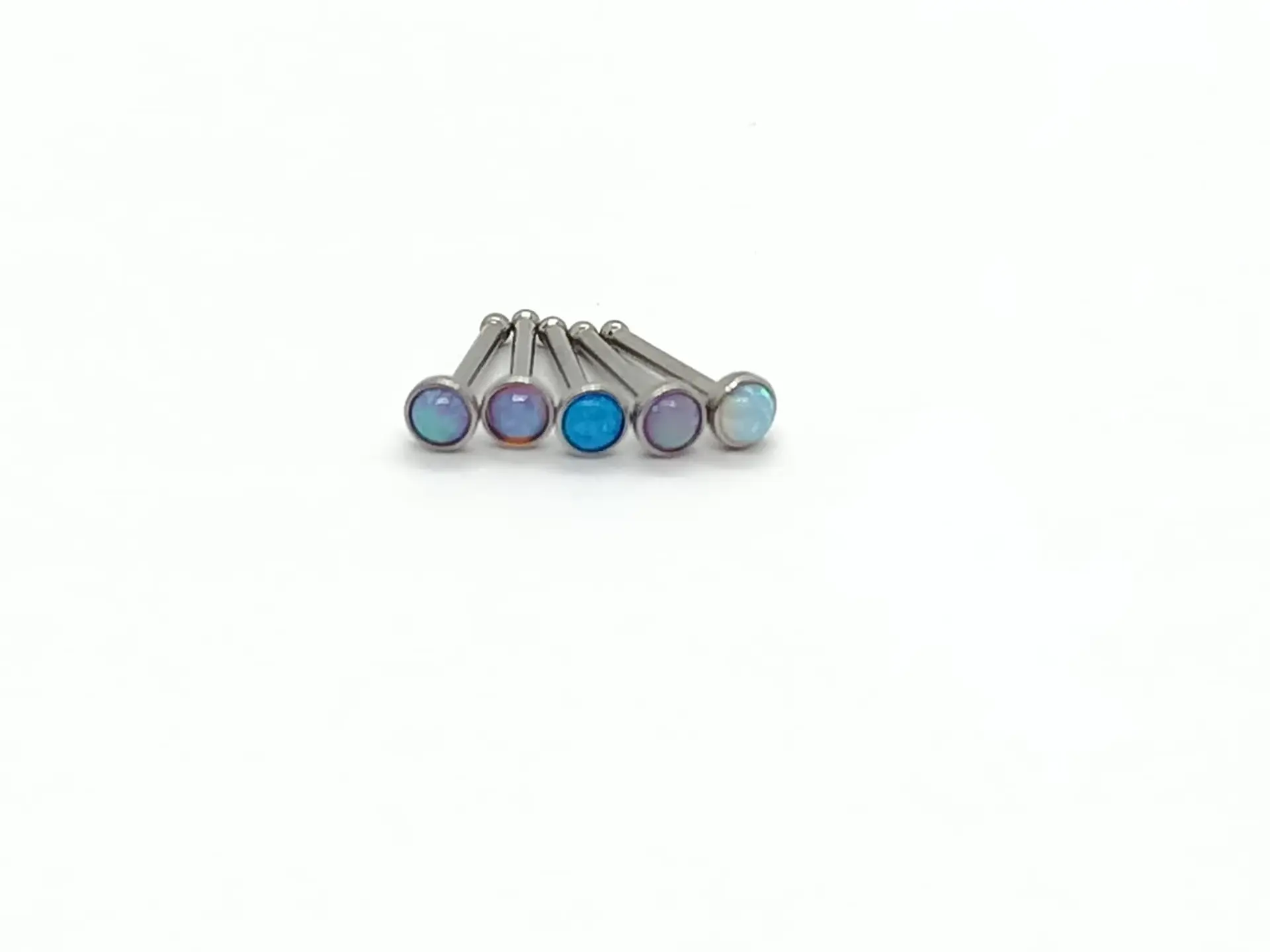Set Piercing Nostril Opalo Colores Nariz Boca Pack Acero punk 2