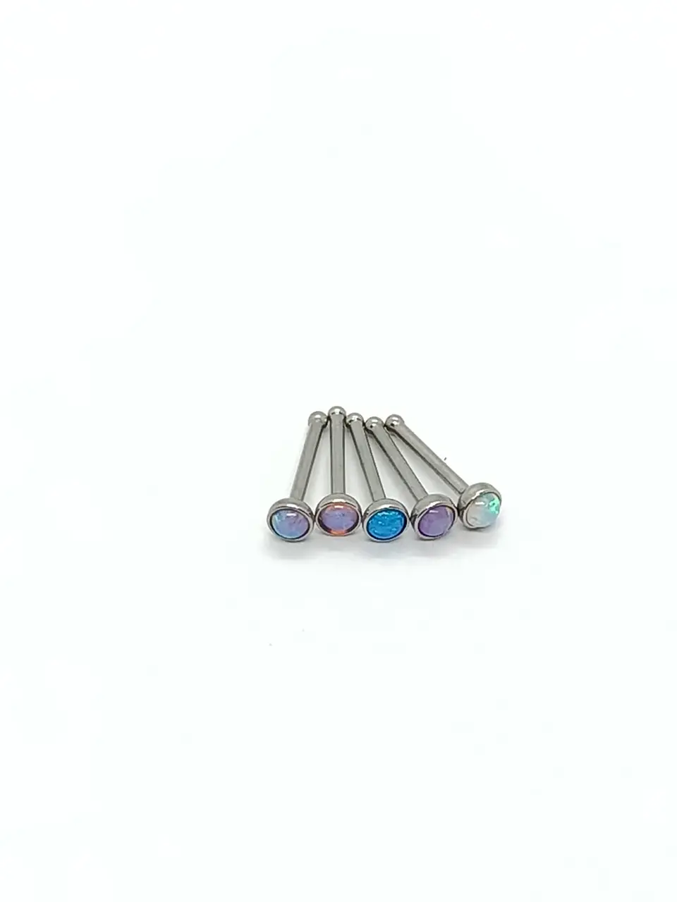 Set Piercing Nostril Opalo Colores Nariz Boca Pack Acero punk 7