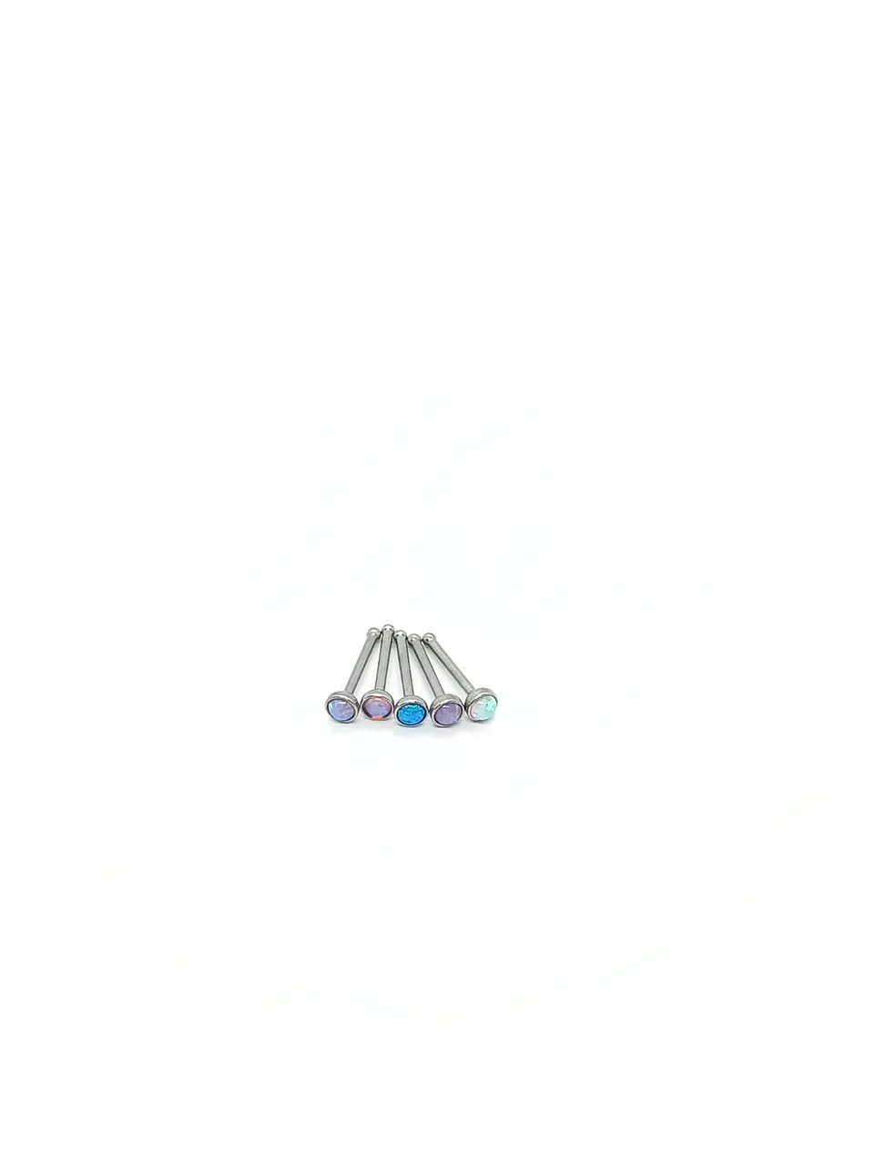 Set Piercing Nostril Opalo Colores Nariz Boca Pack Acero punk 9