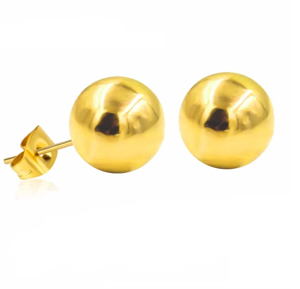 Aros esferas hipoalergénicos de 3mm a 8mm chapados en oro 14kl 1