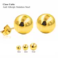 Aros esferas hipoalergénicos de 3mm a 8mm chapados en oro 14kl - Miniatura 12