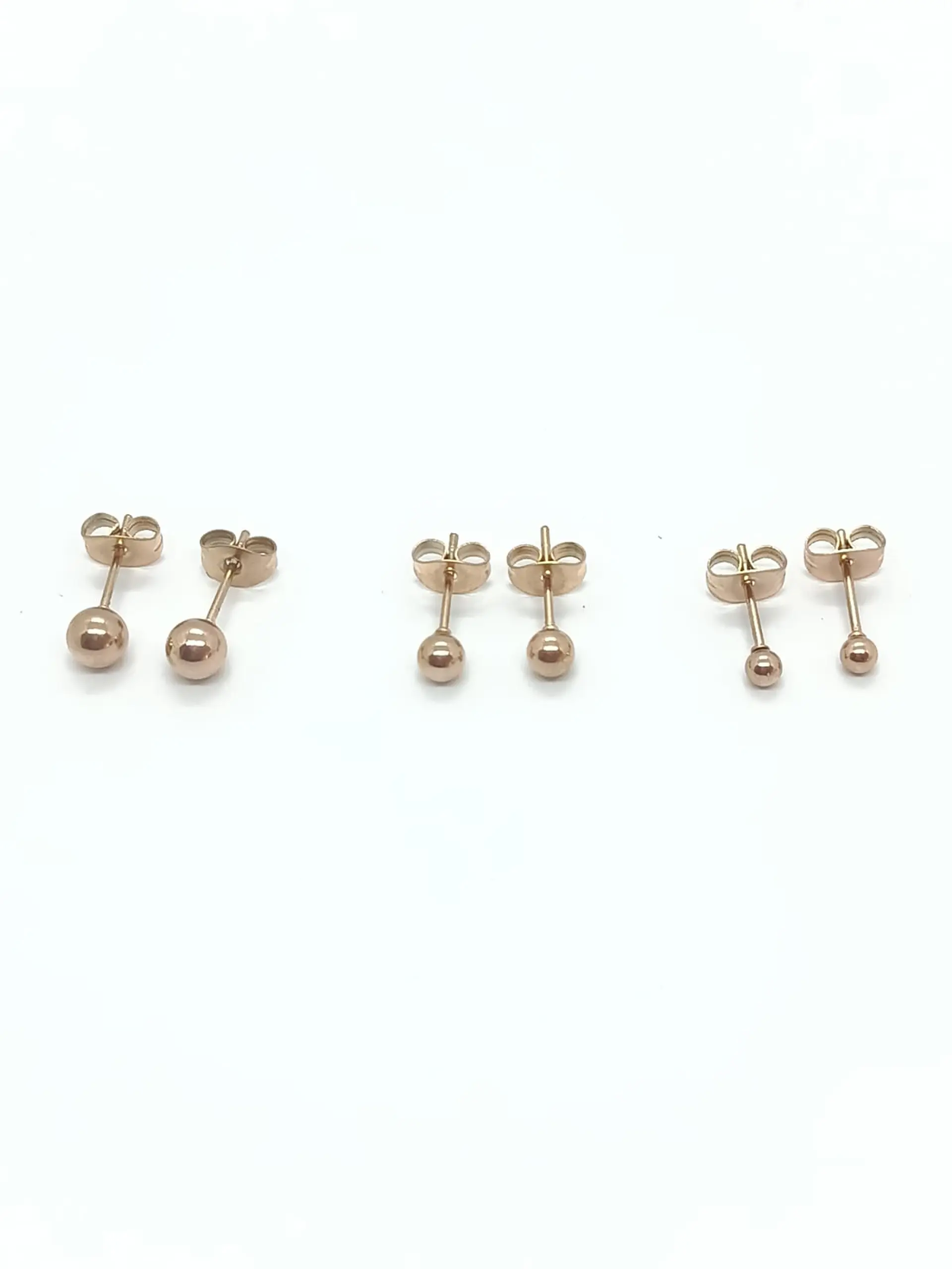 Aros Aretes Medianos Esferas Bolas Acero Quirúrgico Puntos gold rose 12