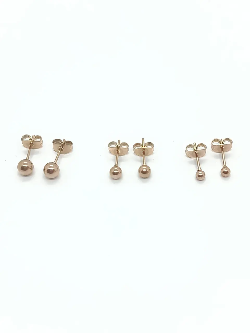 Aros Aretes Medianos Esferas Bolas Acero Quirúrgico Puntos gold rose 12