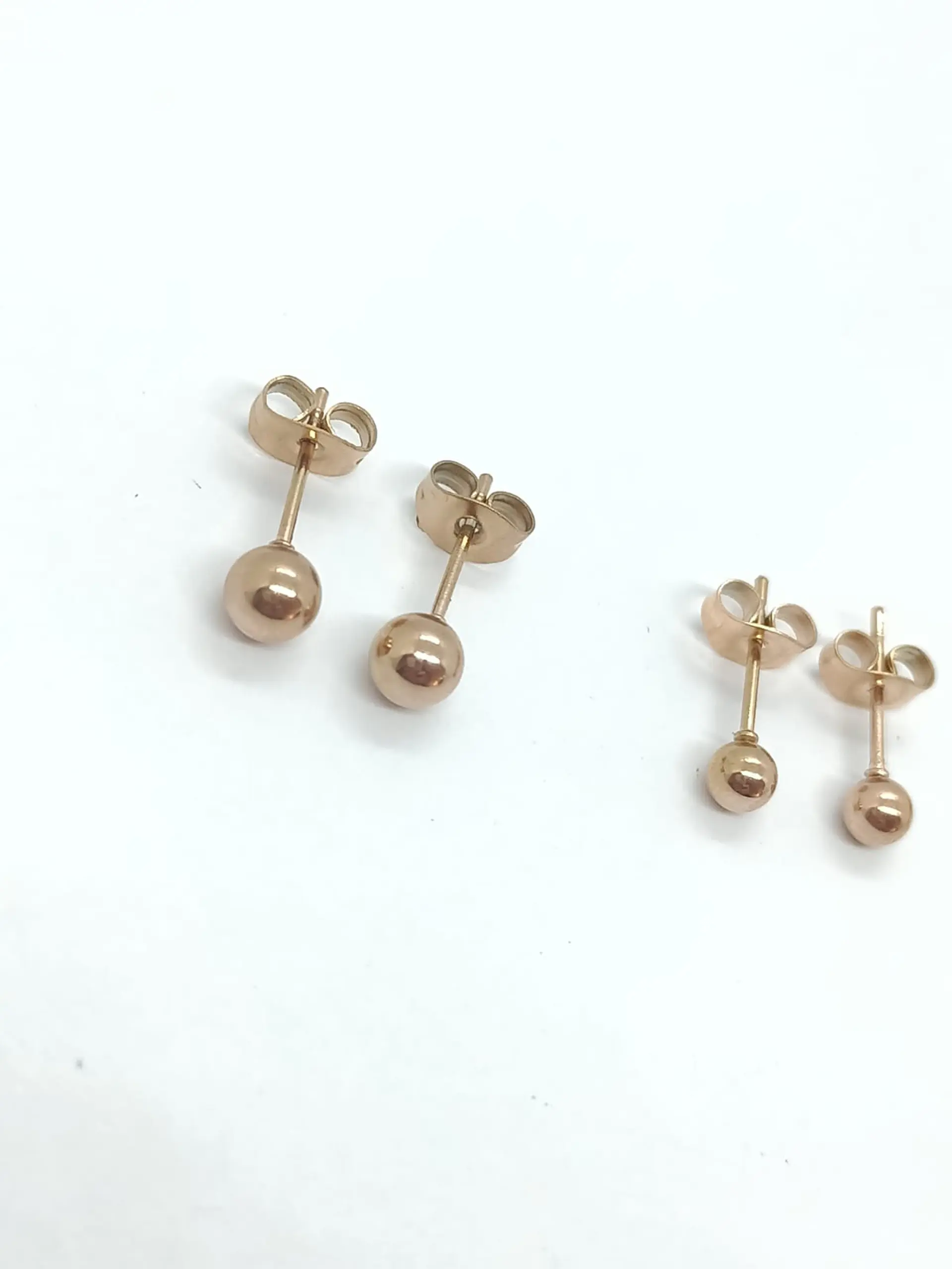 Aros Aretes Medianos Esferas Bolas Acero Quirúrgico Puntos gold rose 13