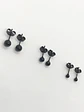 Pendientes Esferas de 3mm a 8mm Negras hipoalergénica  - Miniatura 4