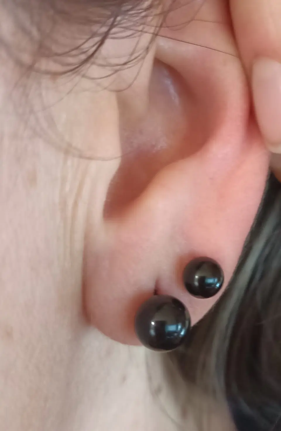 Pendientes Esferas de 3mm a 8mm Negras hipoalergénica  9