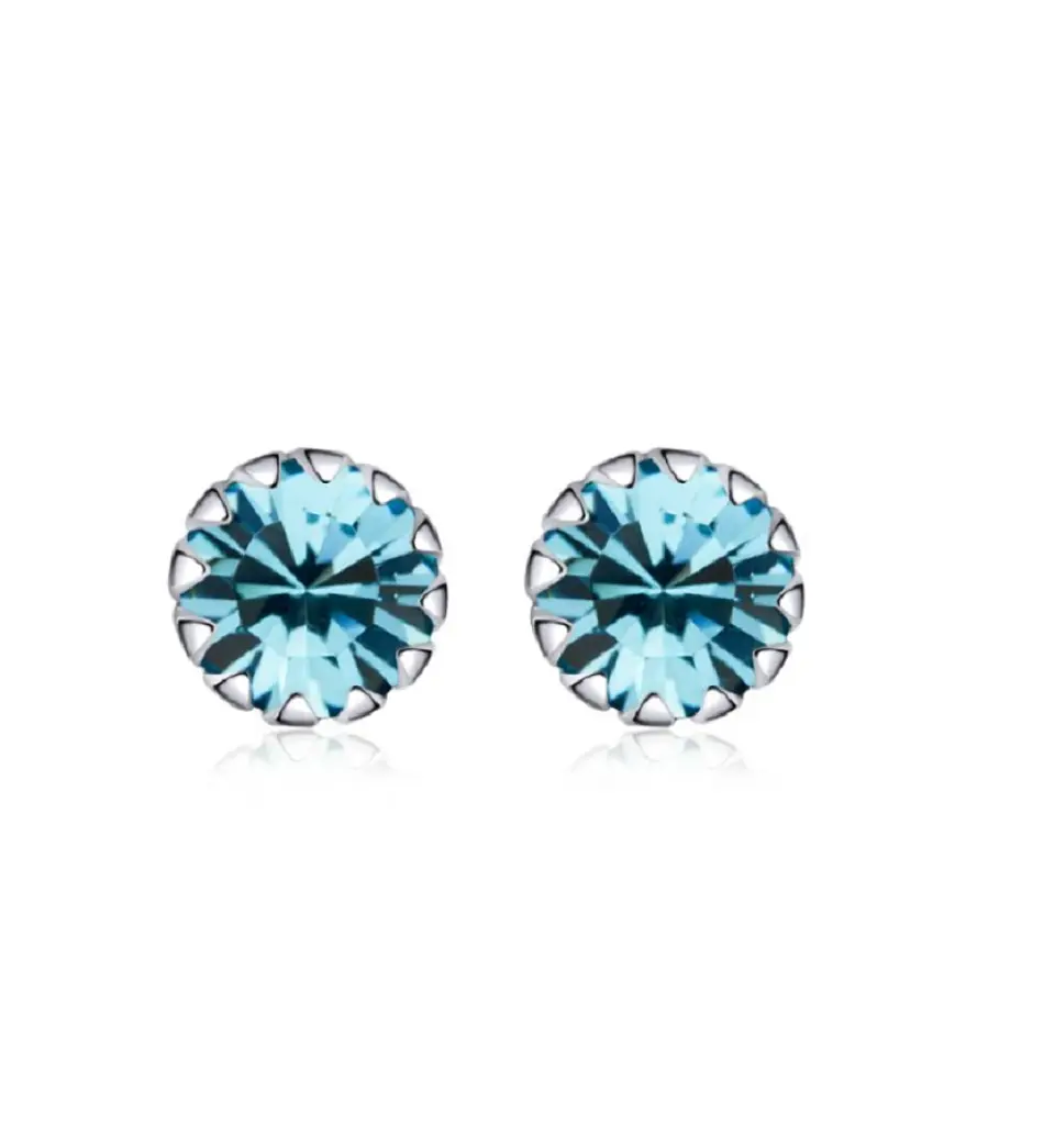 Pendientes Colores puntos De luz 5mm Plata fina ley S925 2