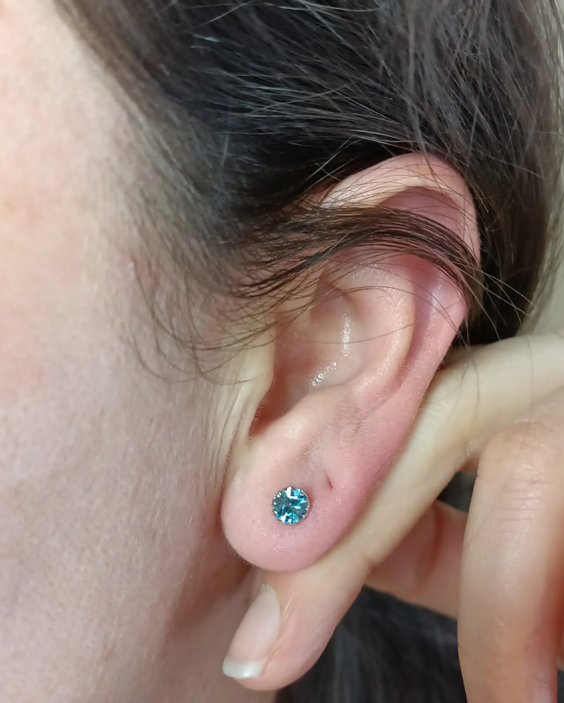 Pendientes Colores puntos De luz 5mm Plata fina ley S925 3