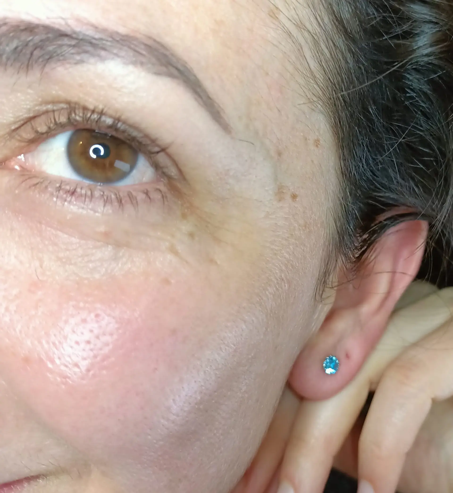 Pendientes Colores puntos De luz 5mm Plata fina ley S925 6
