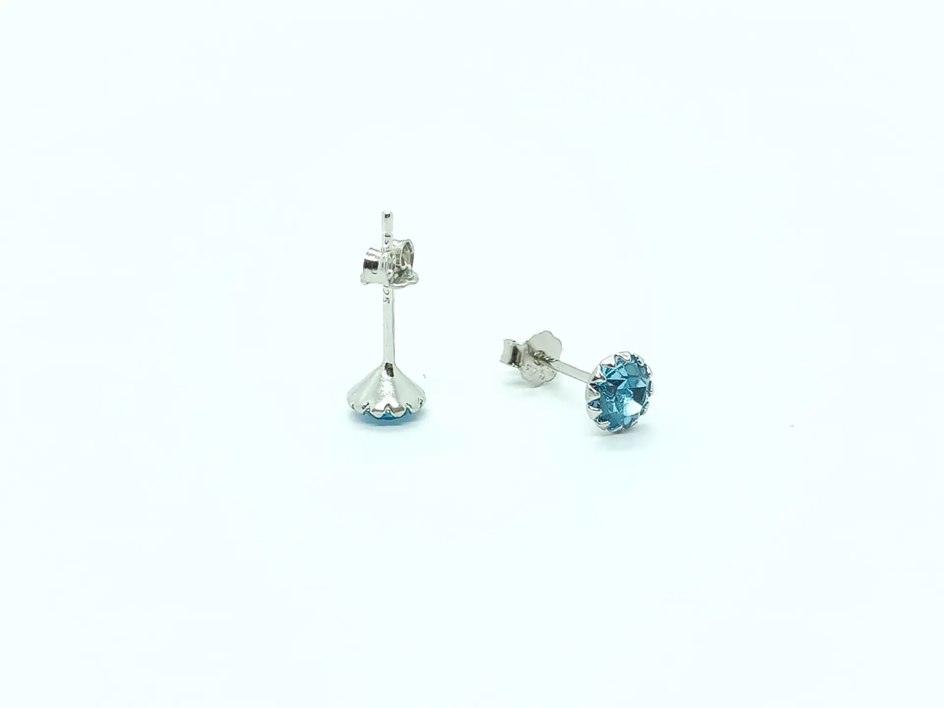 Pendientes Colores puntos De luz 5mm Plata fina ley S925 8