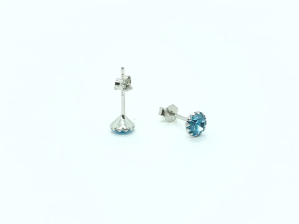 Pendientes Colores puntos De luz 5mm Plata fina ley S925 8