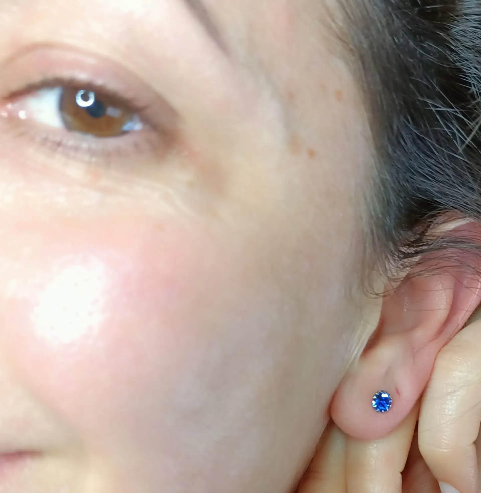 Pendientes Colores puntos De luz 5mm Plata fina ley S925 11
