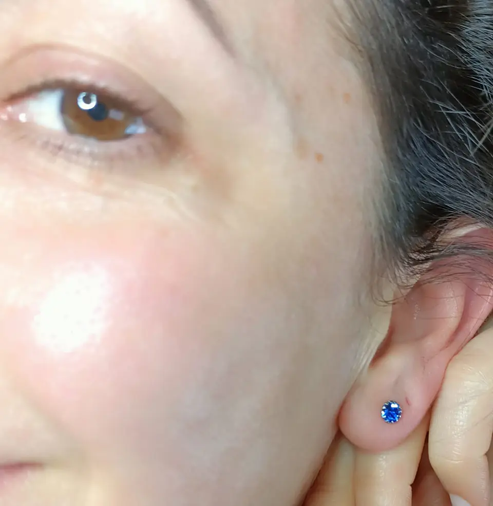 Pendientes Colores puntos De luz 5mm Plata fina ley S925 11