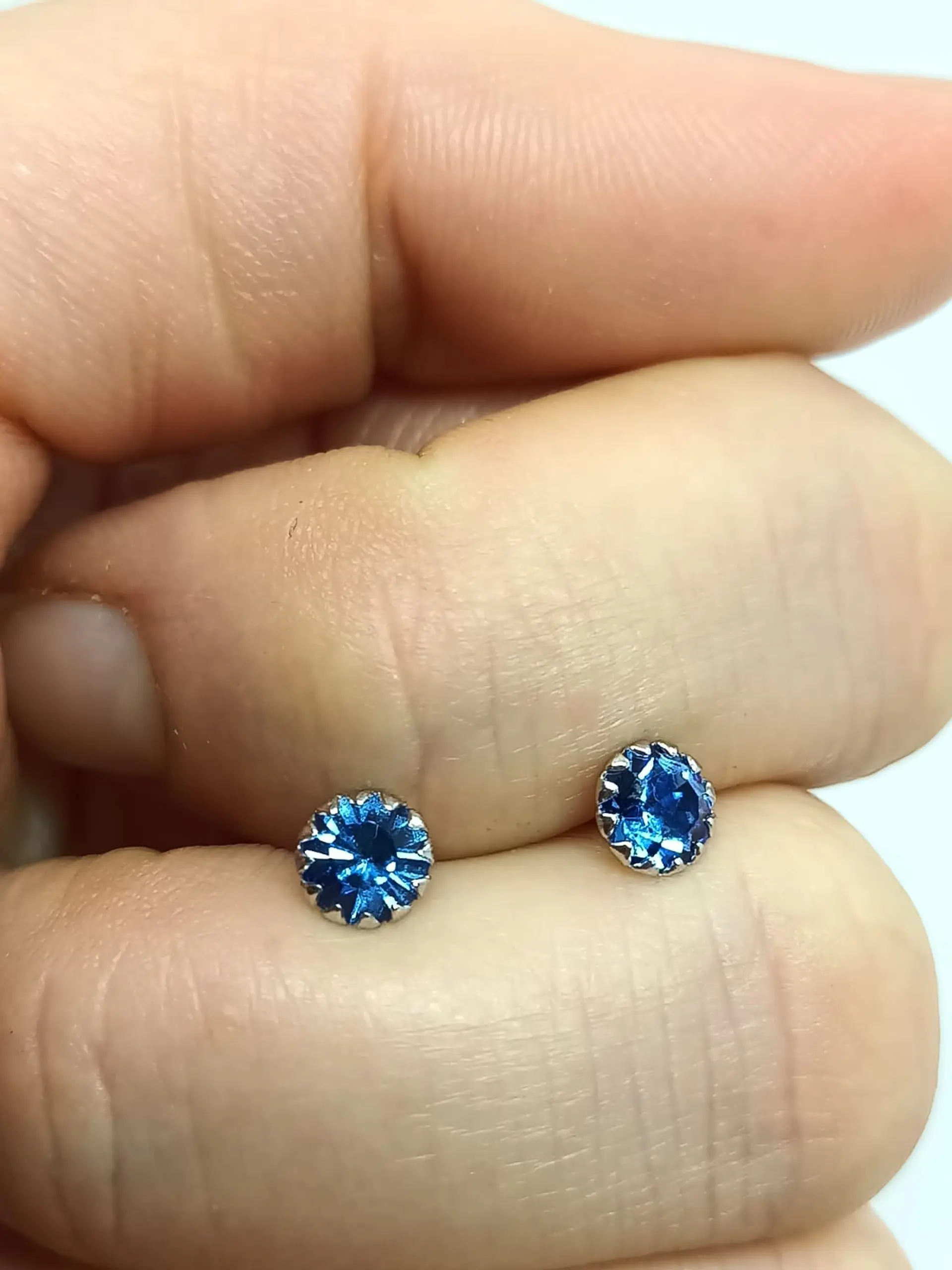 Pendientes Colores puntos De luz 5mm Plata fina ley S925 14