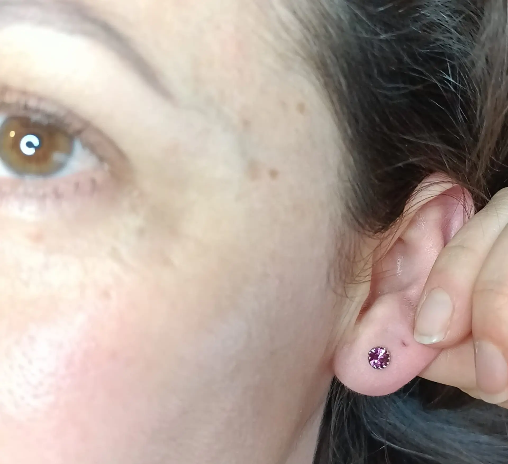 Pendientes Colores puntos De luz 5mm Plata fina ley S925 19