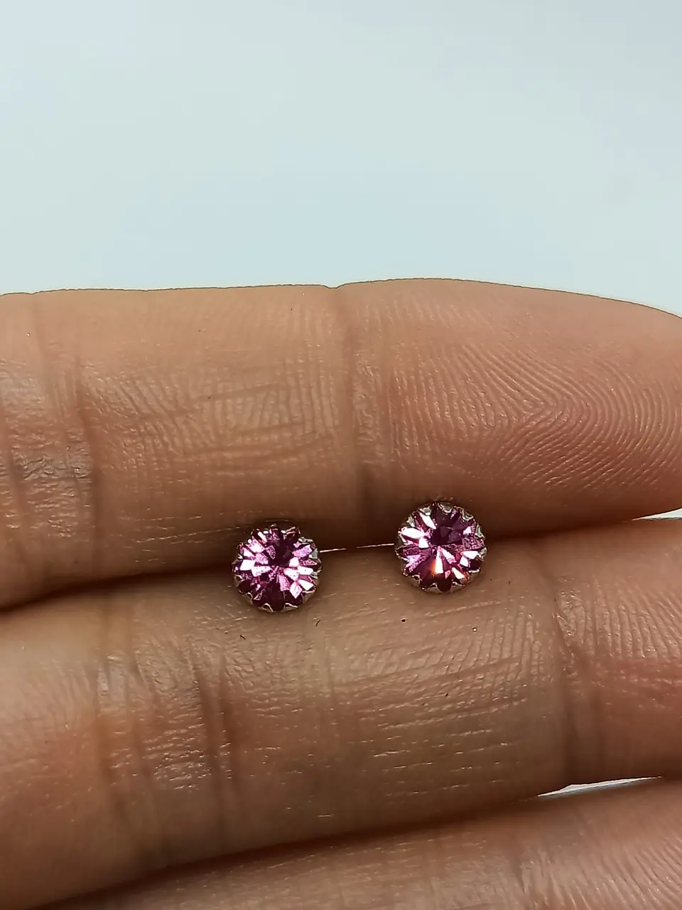 Pendientes Colores puntos De luz 5mm Plata fina ley S925 24